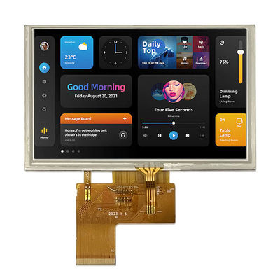 شاشة LCD TFT 5 بوصات IPS/TN 800 * 480 RGB عالي الوضوح منفذ 40PIN سطوع عالي قابلة للتخصيص