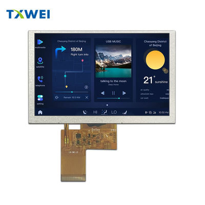 شاشة LCD TFT 5 بوصات مع واجهة RGB IPS عرض كامل 800 * 480 عالية الوضوح TFT لمسة سعة