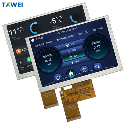 شاشة LCD TFT 5 بوصة IPS سطوع عالي 800 * 480 شاشة عالية الوضوح