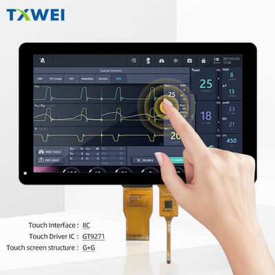 ضوء عالي 10.1 بوصة وحدة LCD 1024 * 600 بكسل 700 نيت ضوء RGB 24 بت واجهة LCM