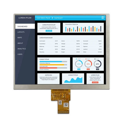 8.0 بوصة IPS عالية الوضوح جهاز الملاحة السيارات شاشة عرض LCD مع 1024 * 768 بكسلات ومدى درجة حرارة واسعة